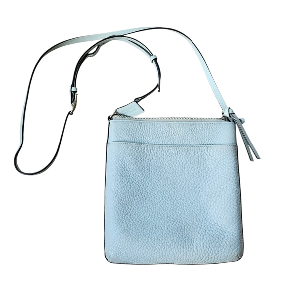 COACH F51629 Light Blue BLEECKER PEBBLED LEATHER NORTH/SOUTH SWINGPACK Crossbody - Picture 1 of 8